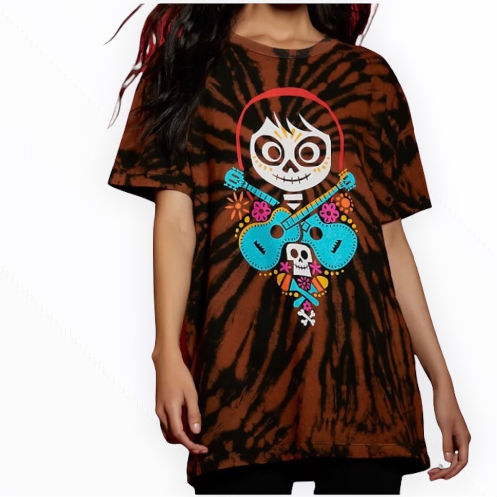Disney Pixar Coco Miguel Tie-Dye Girls Oversized T-Shirt